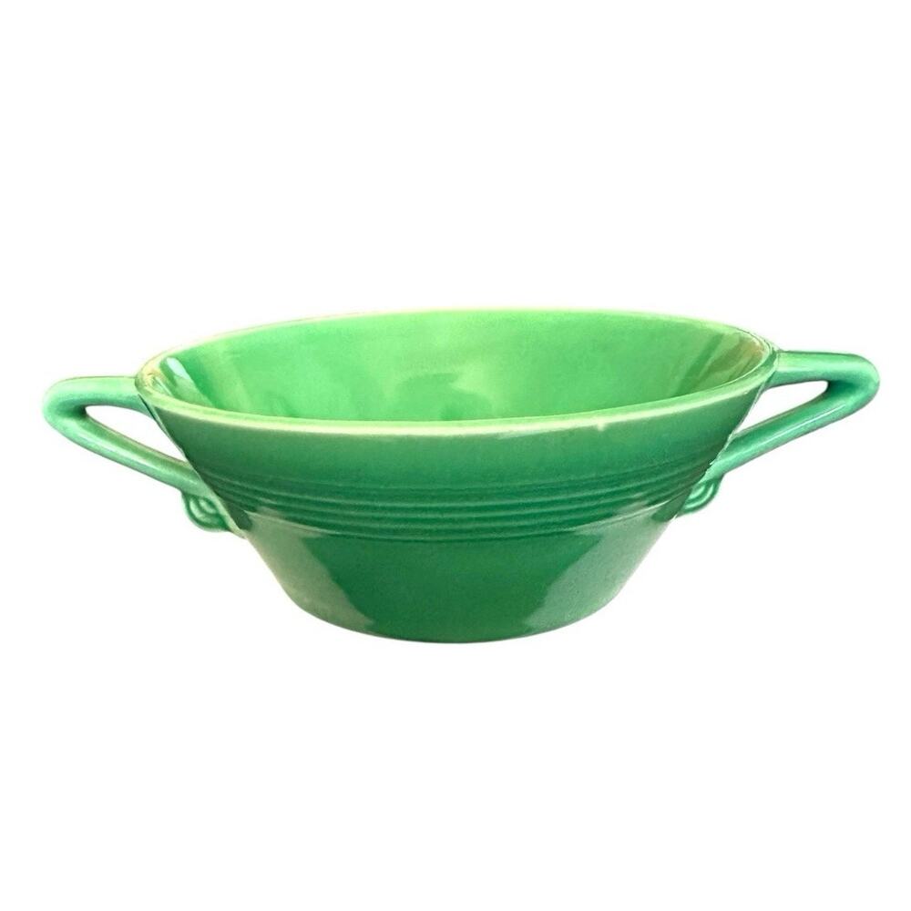 Rare Vintage Homer Laughlin Fiesta Harlequin Light Green Cream Soup Coupe EUC